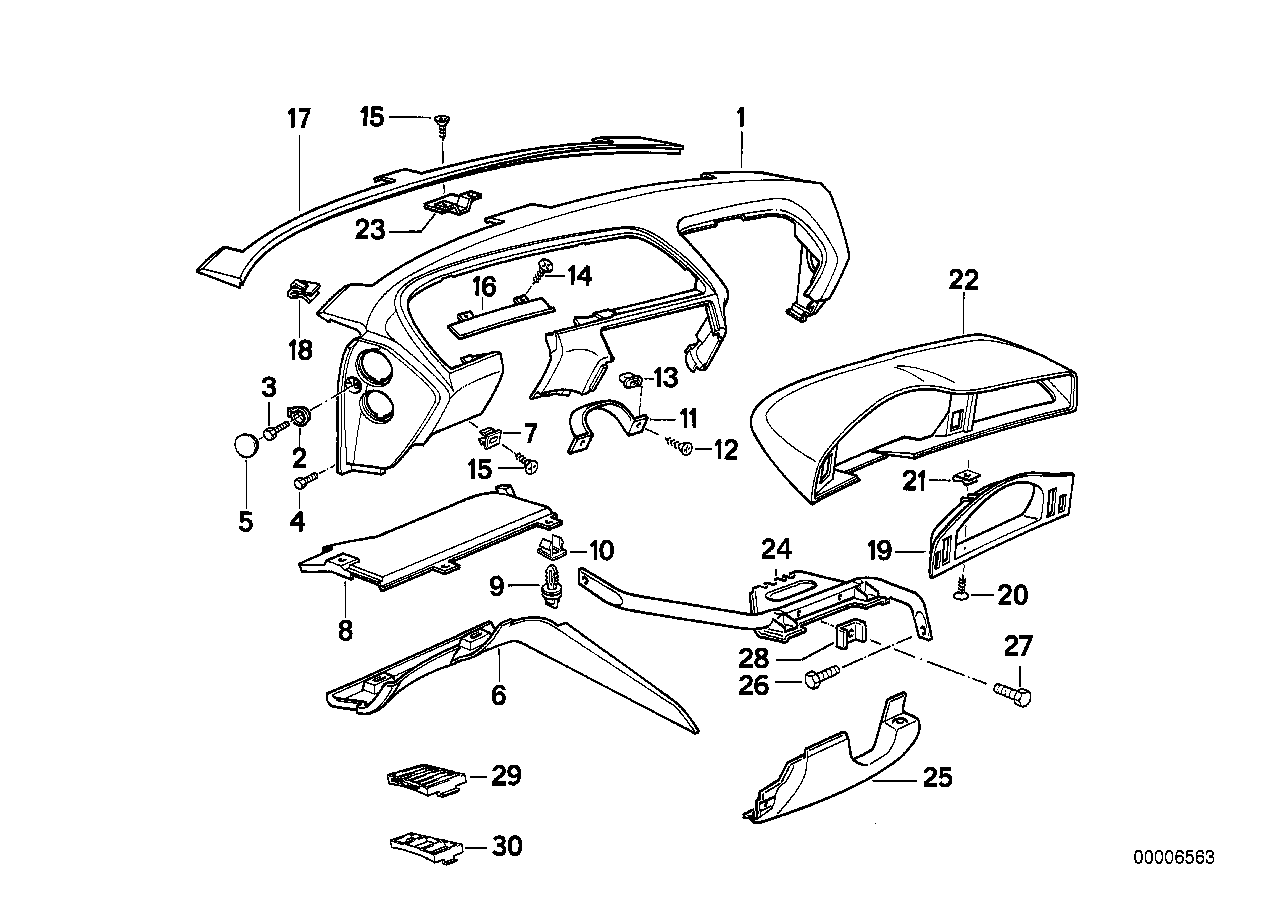 Genuine BMW 51458169128 E31 Trim Panel Instruments Combination PERGAMENT DKL. (Inc. 840i, 840Ci & 850Ci) | ML Performance EU EU Car Parts