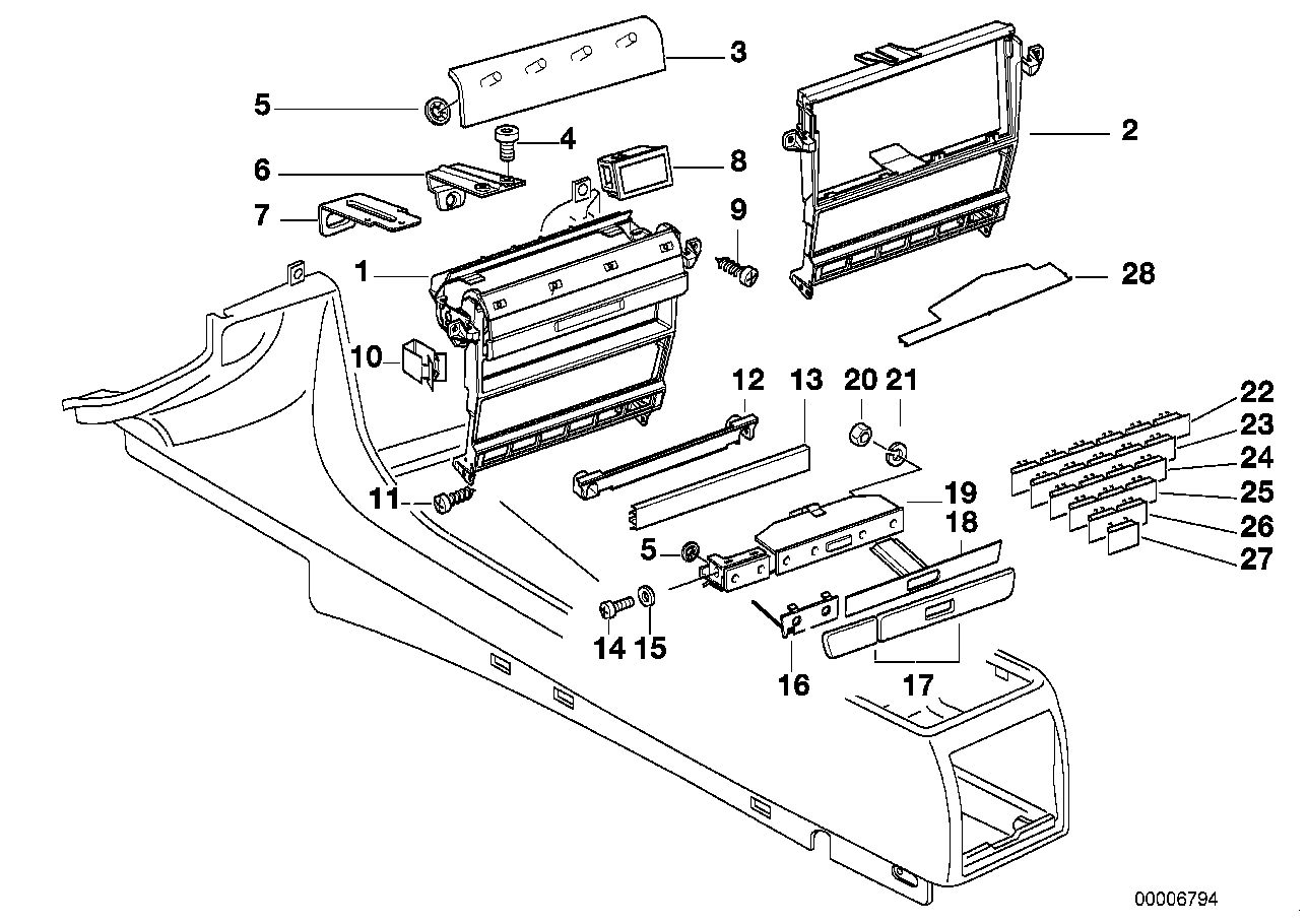 Genuine BMW 51168163006 E38 Front Can Holder (Inc. 728i, 740i & 750iL) | ML Performance EU EU Car Parts