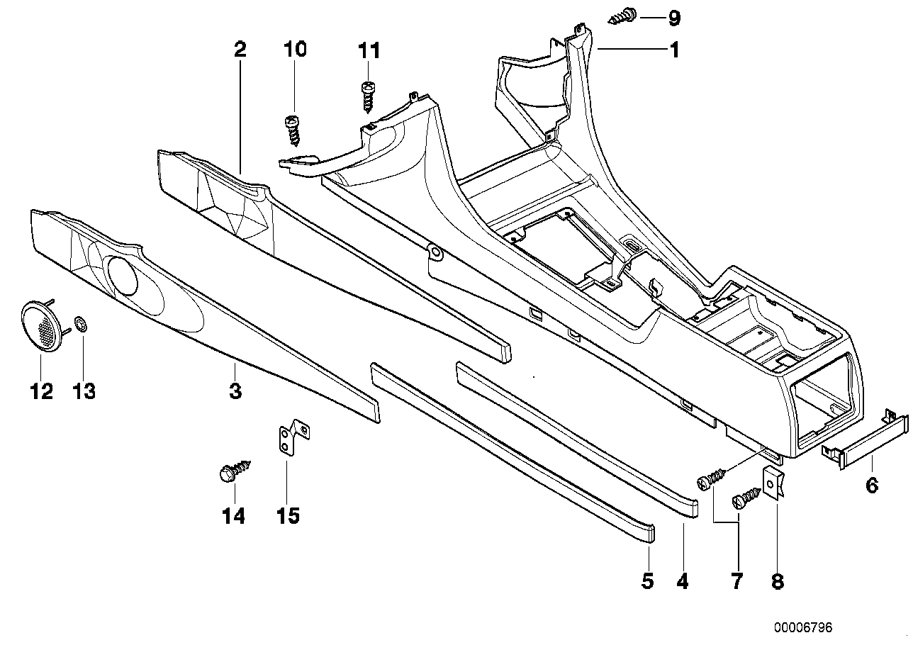 Genuine BMW 51168235523 E38 Rear Left Center Console Trim Panel ANTHRAZIT (Inc. 728i, 728iL & 735iL) | ML Performance EU EU Car Parts