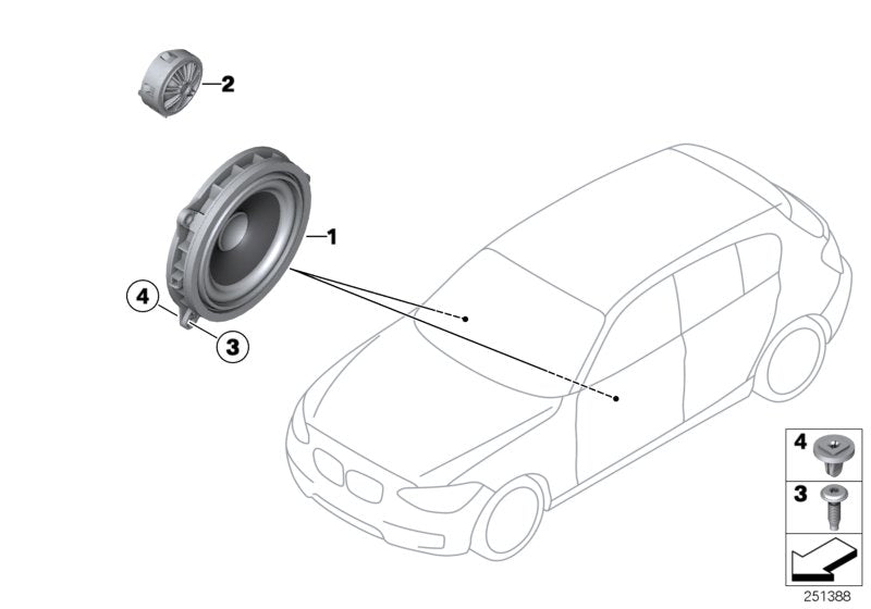 Genuine BMW 65132622469 F93 F40 G20 Top-Hifi Mid-Range Loudspeaker (Inc. 120dX, M235iX & 330e) | ML Performance EU EU Car Parts
