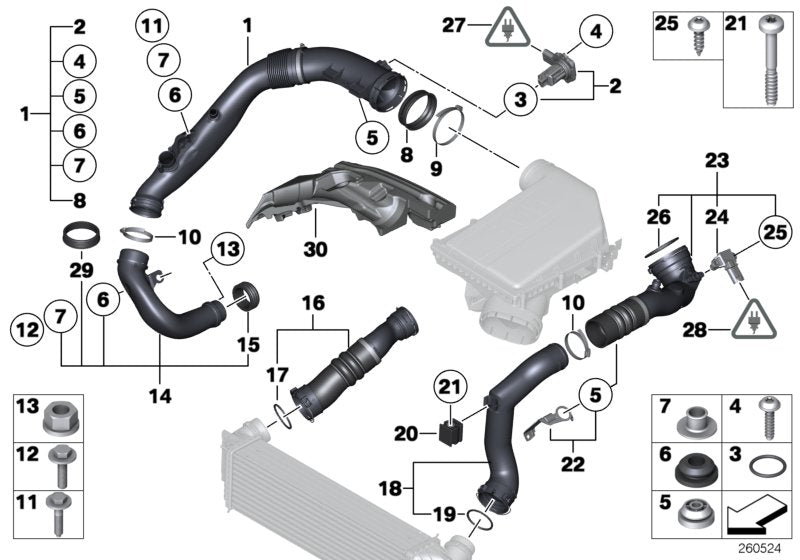 Genuine BMW 13717583715 E70 E71 Air Duct, Bottom (Inc. X5 35iX & X6 35iX) | ML Performance EU EU Car Parts