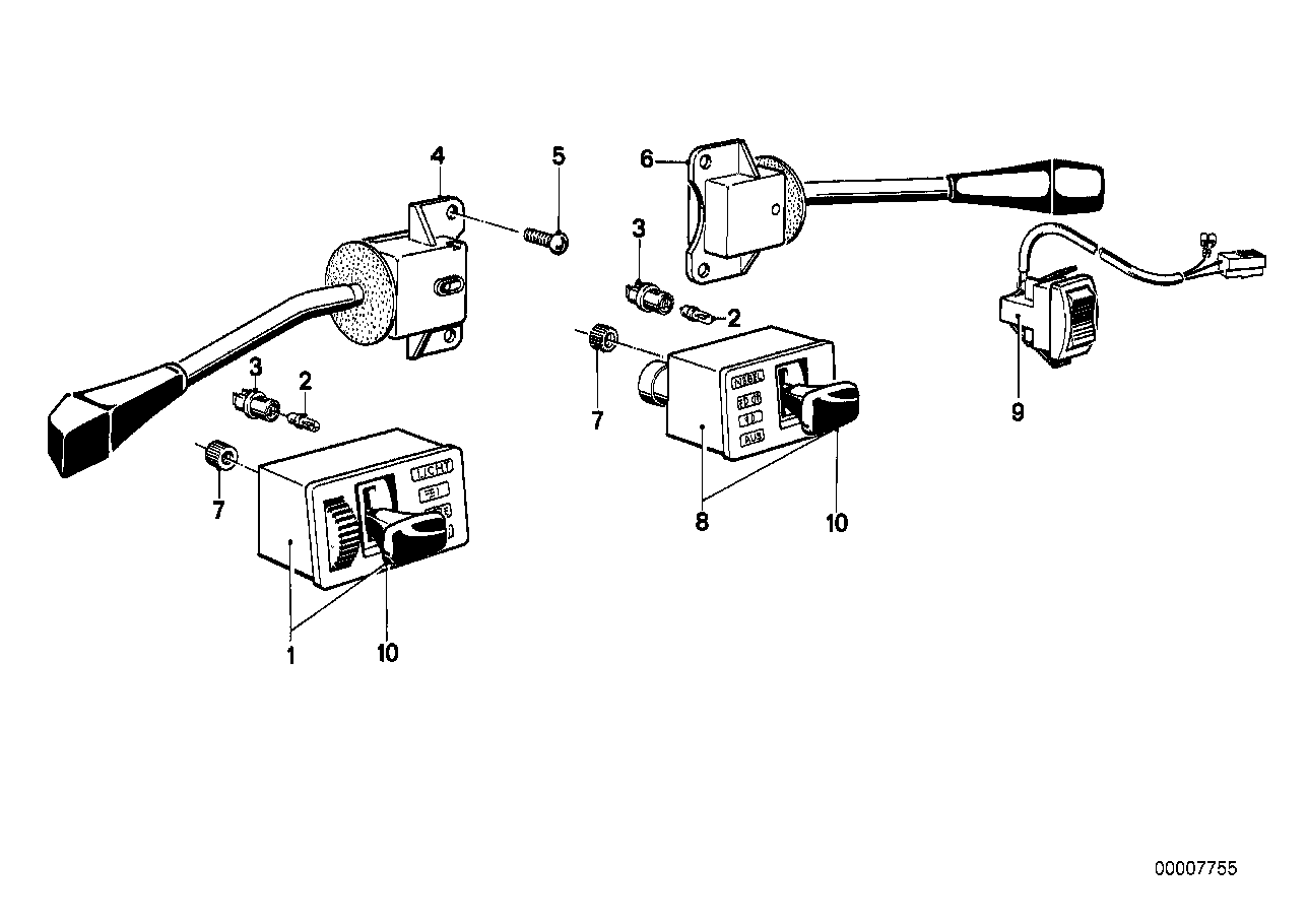 Genuine BMW 61311371086 E23 Switch Turn Signal,Dip-Dim Control (Inc. 735i, 745i & 733i) | ML Performance EU Car Parts