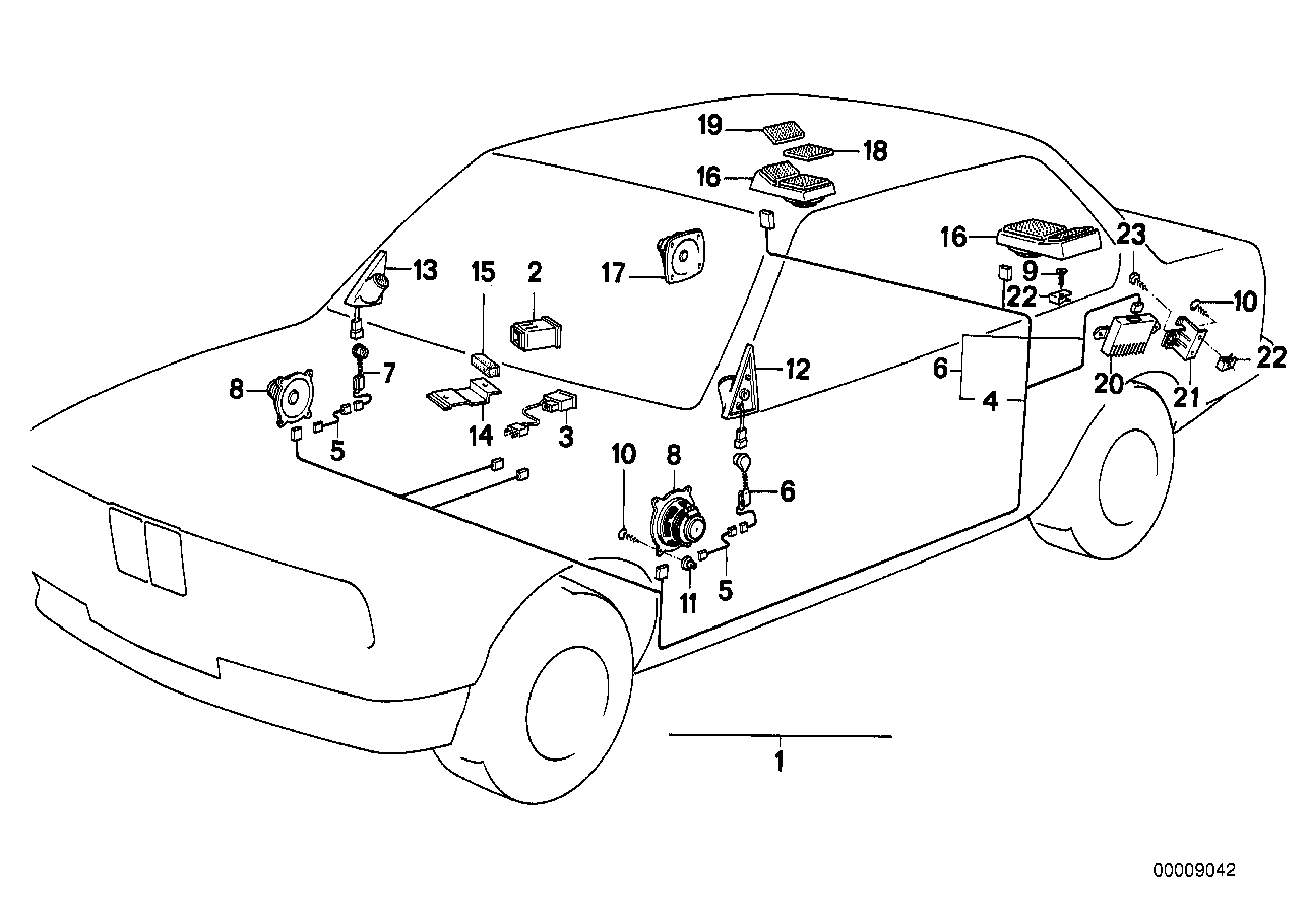 Genuine BMW 61129058654 E30 Wiring Door Front SOUND SYSTEM (Inc. 320is, 324td & 323i) | ML Performance EU EU Car Parts
