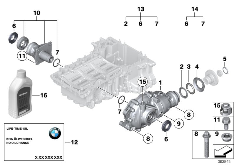 Genuine BMW 31507557374 E60 E61 At-Front Differential I=4,10 (Inc. 525xi) | ML Performance EU EU Car Parts