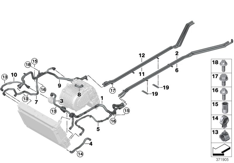 Genuine BMW 17127640849 I15 I12 Line, Coolant Pump-Radiator Connection Refrigerant pipe (Inc. i8) | ML Performance EU EU Car Parts