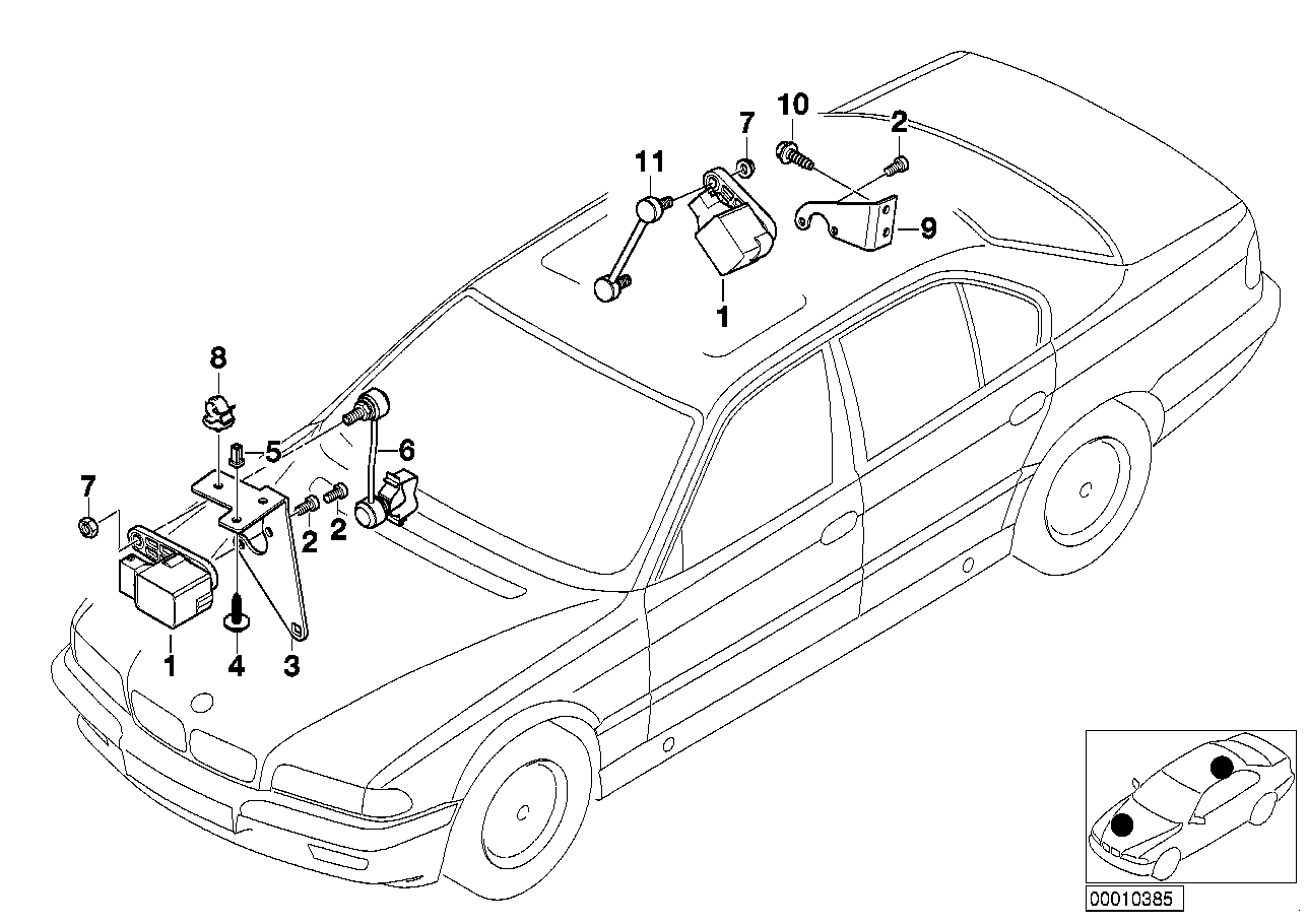 Genuine BMW 37141095034 E38 E52 Right Ride Height Sensor Bracket (Inc. 728i, Alpina V8 & 740iLP) | ML Performance EU EU Car Parts