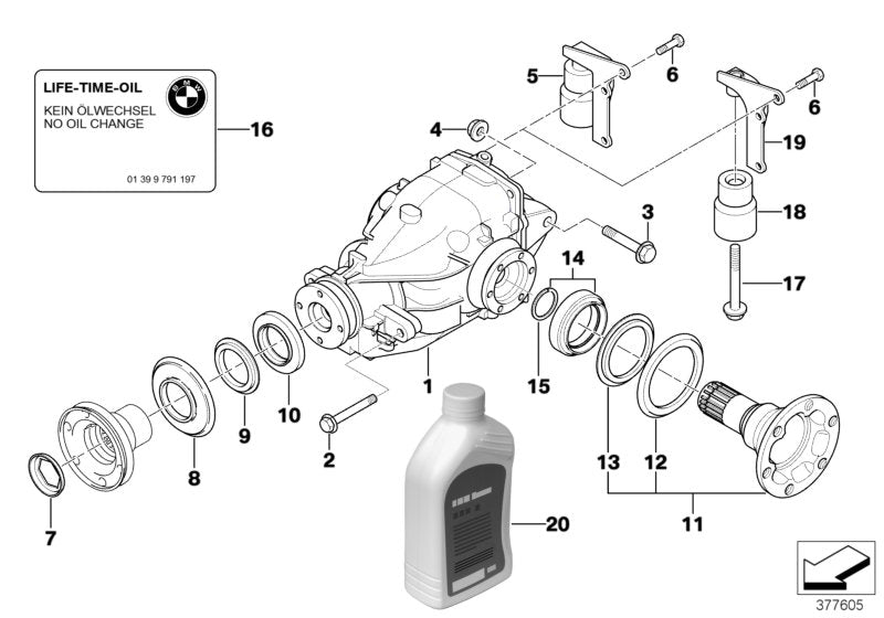 Genuine BMW 33107514198 E85 E46 E86 Exch. Final Drive I=3,64 (Inc. Z4 3.0si, Z4 2.5i & 330i) | ML Performance EU EU Car Parts
