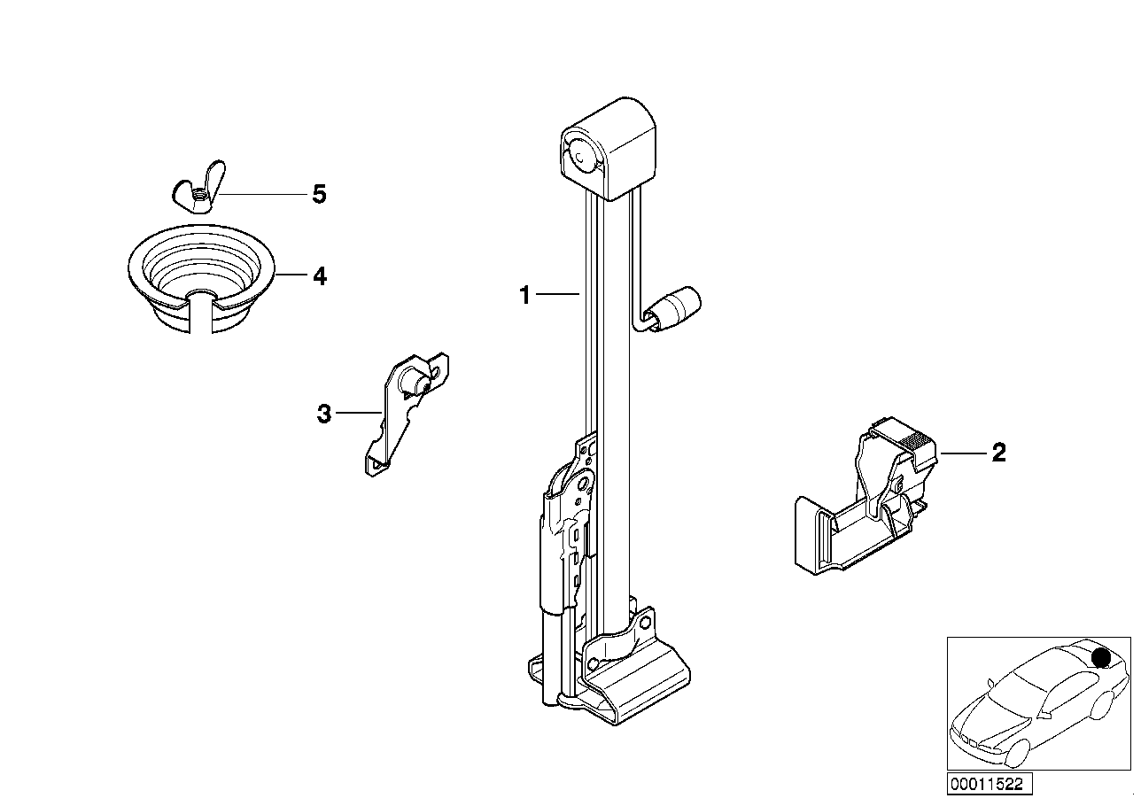 Genuine BMW 71121182239 E38 Front Car Jack Bracket (Inc. 735i, 750iL & L7) | ML Performance EU EU Car Parts