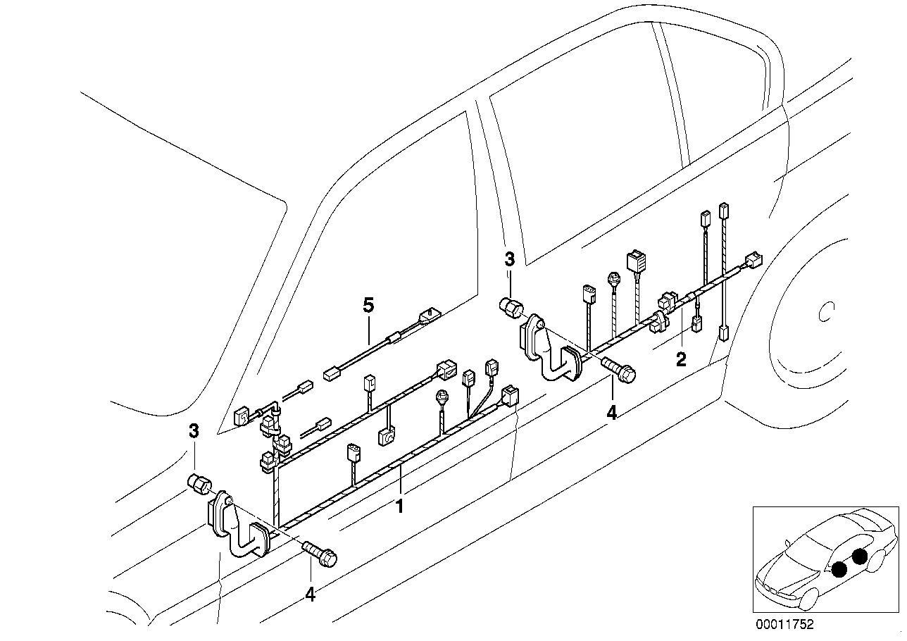 Genuine BMW 61128383786 E39 Wiring Co-Drivers Side (Inc. 523i, 540i & 520i) | ML Performance EU Car Parts