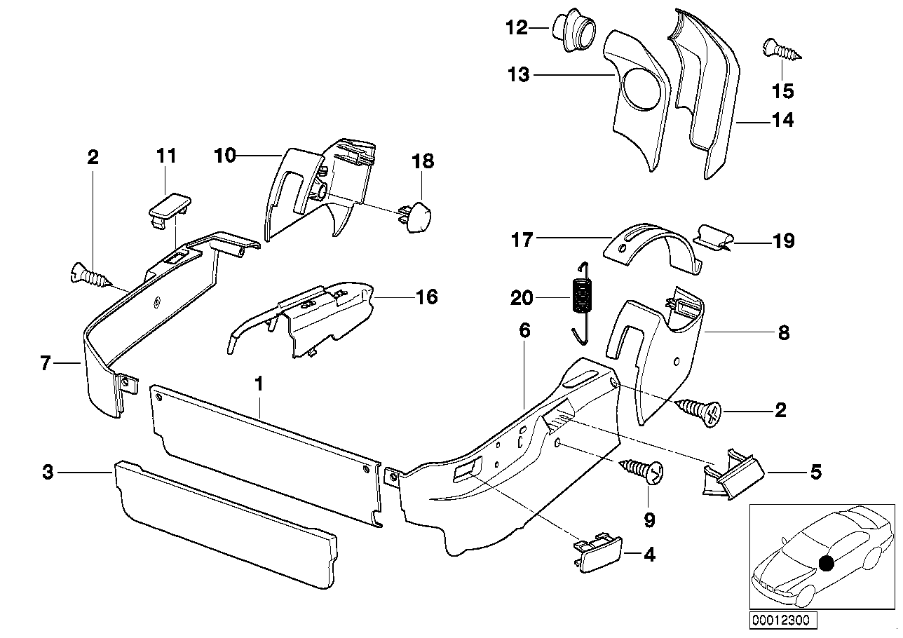 Genuine BMW 52108128309 E31 Covering Left (Inc. 840i, 840Ci & 850Ci) | ML Performance EU EU Car Parts
