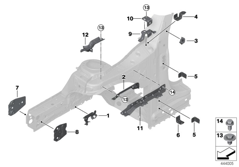 Genuine BMW 41007389467 F55 Bracket, Side Panel Column A Left (Inc. One, One First & Cooper D) | ML Performance EU EU Car Parts