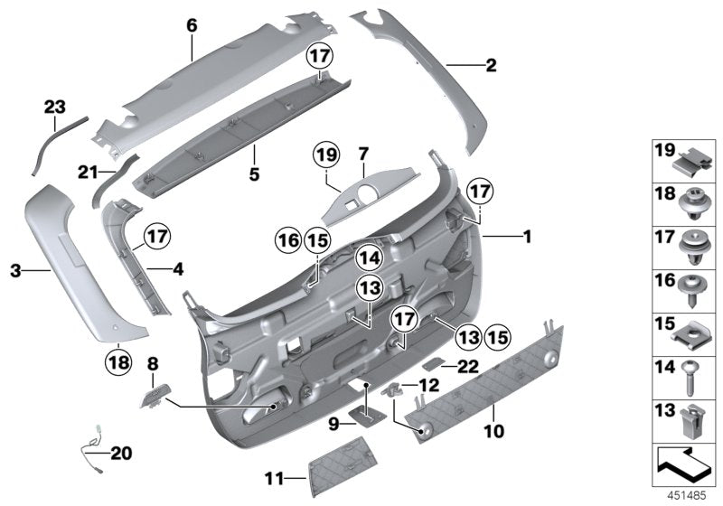 Genuine BMW 51497292920 Trim, Side Inner Right EVERESTGRAU (Inc. 318dX, 320d & 320dX) | ML Performance EU EU Car Parts