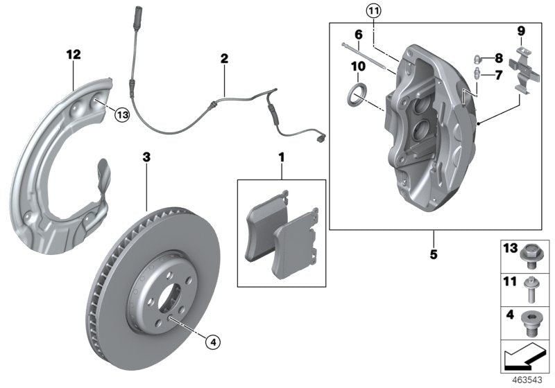 Genuine BMW 34116891308 G05 G07 Caliper Housing Right (Inc. X7 & X5 50iX) | ML Performance EU EU Car Parts