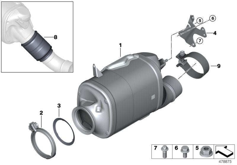 Genuine BMW 18308579474 G05 G20 G11 Exch Catalytic Converter Close To Engine EU3 (Inc. X4 30dX, 630d & 530d) | ML Performance EU EU Car Parts
