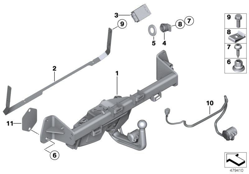 Genuine BMW 71606799607 Bracket, Switch, Trailer Hitch (Inc. 335dX, 320iX & 440iX) | ML Performance EU EU Car Parts