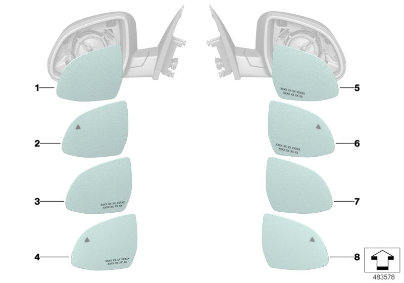 Genuine BMW 51167408445 G07 G02 F16 Mirror Glas, Heated, Wide-Angle, Left EC (Inc. X7 M50iX, X5 25dX & X4 M40iX) | ML Performance EU EU Car Parts