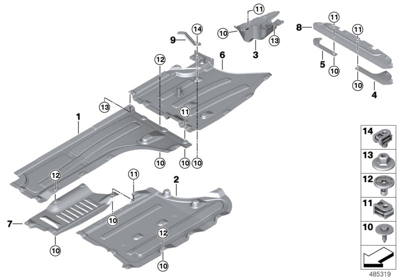 Genuine BMW 51758070480 Underbody Panelling, Center, Left (Inc. X3 M & X4 M) | ML Performance EU EU Car Parts