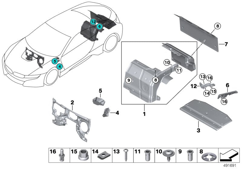 Genuine BMW 51487329649 I12 I12 Sound Insulation, Drip Rail, Left (Inc. i8) | ML Performance EU EU Car Parts