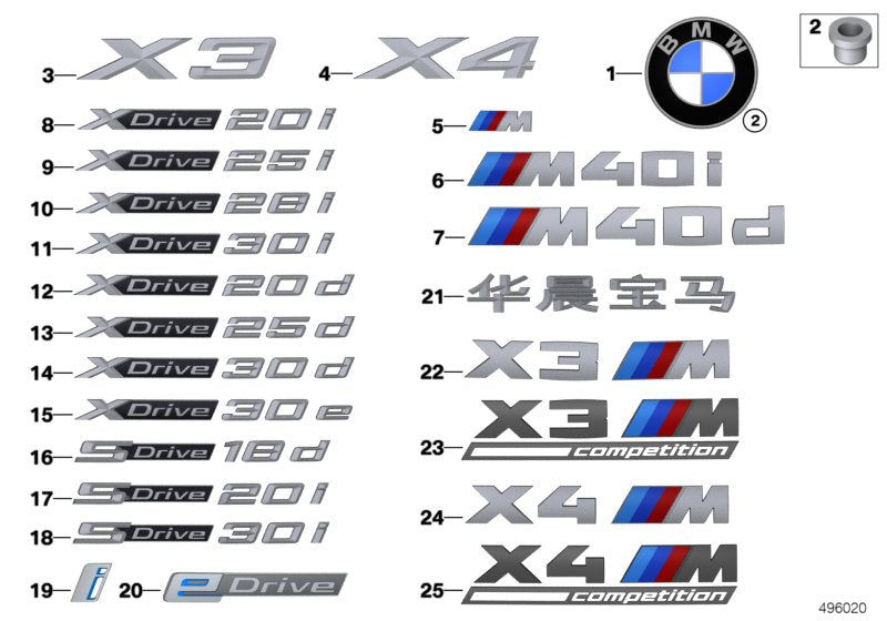 Genuine BMW 51148737320 G02 Label X4 (Inc. X4) | ML Performance EU EU Car Parts