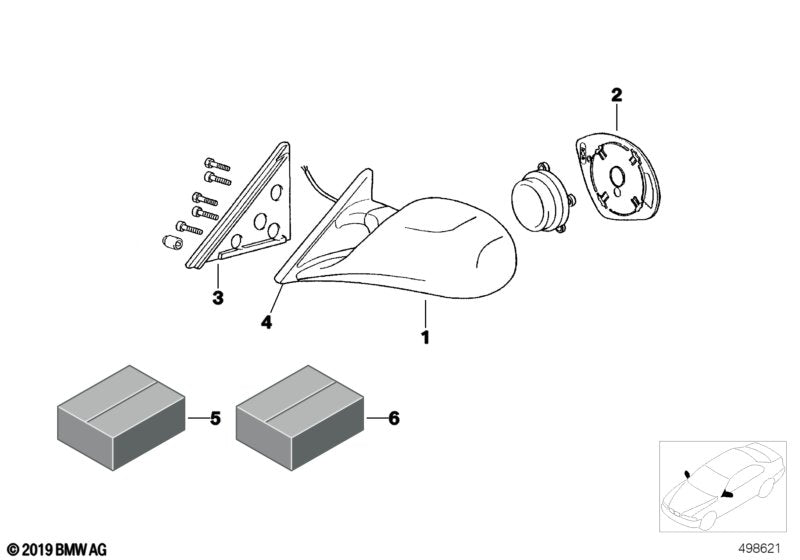Genuine BMW 51162270683 Right Mirror Glass (Inc. E36 318iS) | ML Performance EU EU Car Parts