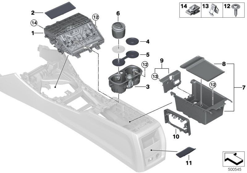 Genuine BMW 51166806852 G20 G21 Oddments Tray, Center Armrest (Inc. 330dX, 330i & M340iX) | ML Performance EU EU Car Parts