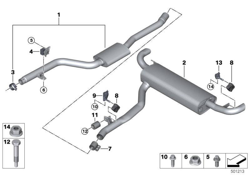Genuine BMW 18307935436 G07 G05 G06 Bracket For Exhaust System RECHTS (Inc. X7 M50iX & X5) | ML Performance EU EU Car Parts