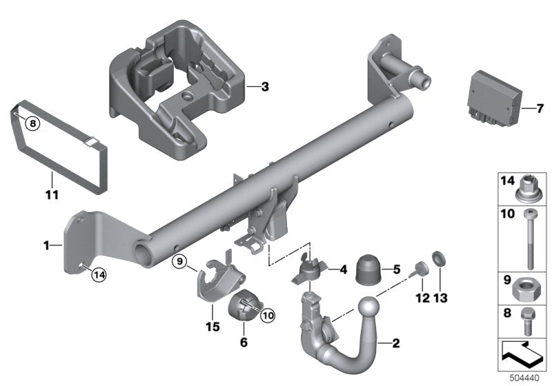 Genuine BMW 71606854685 F46 Removable Ball (Inc. 118i, 218dX & Cooper D) | ML Performance EU EU Car Parts