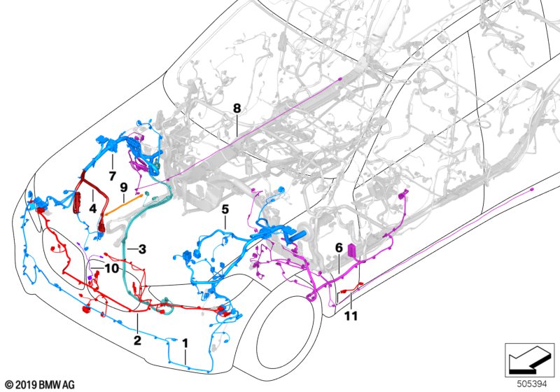 Genuine BMW 61128734046 G05 G07 Wiring Harness, Front End (Inc. X5 & X7 50iX) | ML Performance EU EU Car Parts