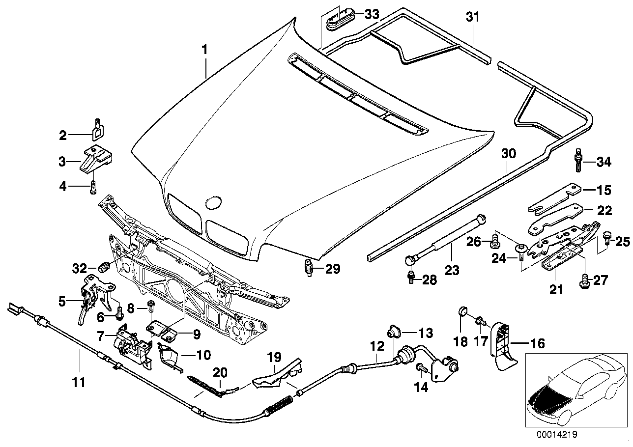 Genuine BMW 51238171528 E38 Right Lower Part Of Hood Lock (Inc. 740i, 730iL & 750iLS) | ML Performance EU EU Car Parts