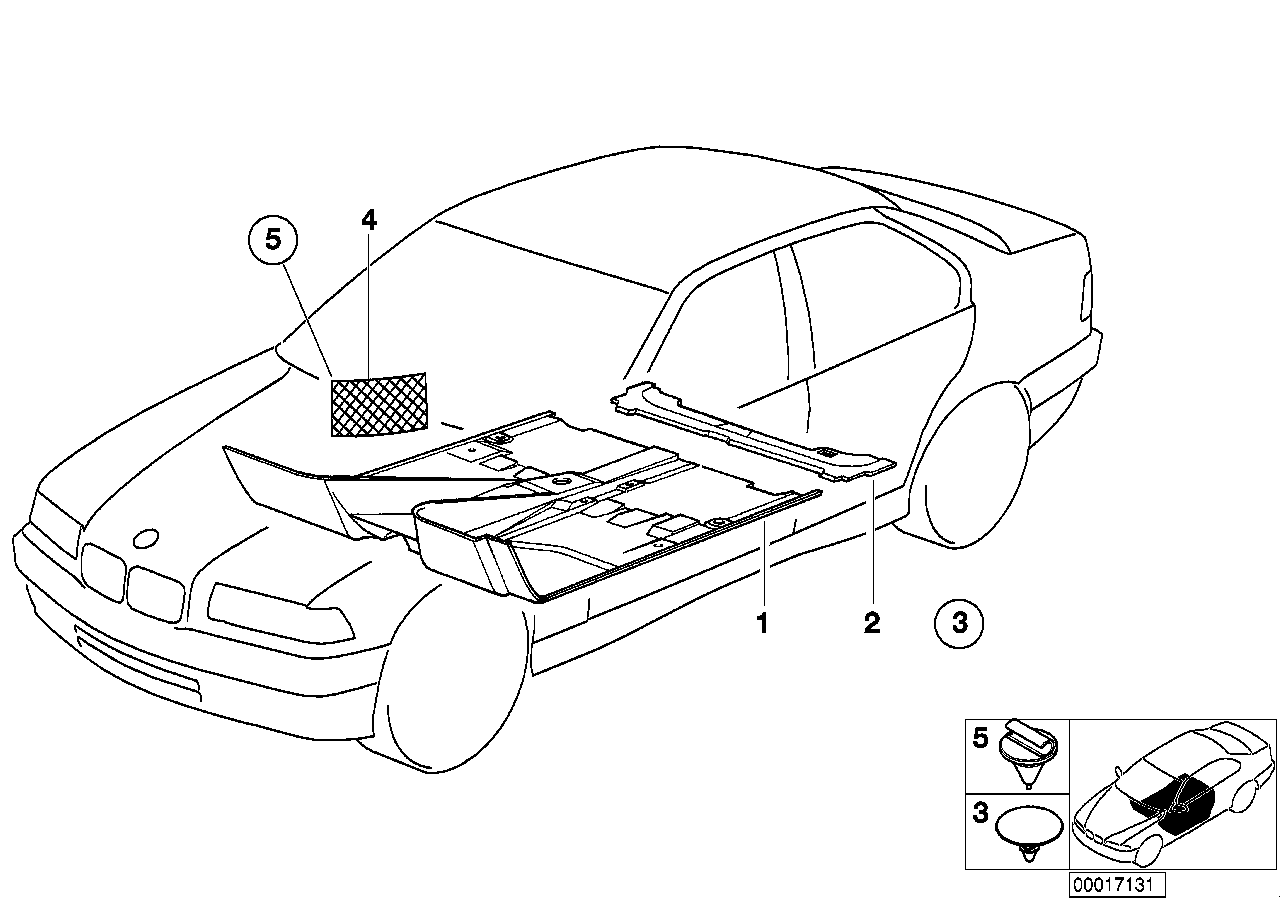 Genuine BMW 51478130450 E36 Floor Covering Rear ANTHRAZIT (Inc. 325tds, 325td & 325i) | ML Performance EU EU Car Parts