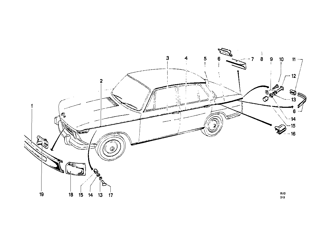 Genuine BMW 51135780116 Moulding Front Left (Inc. 2000tilux, 2000tii & 1800) | ML Performance EU EU Car Parts