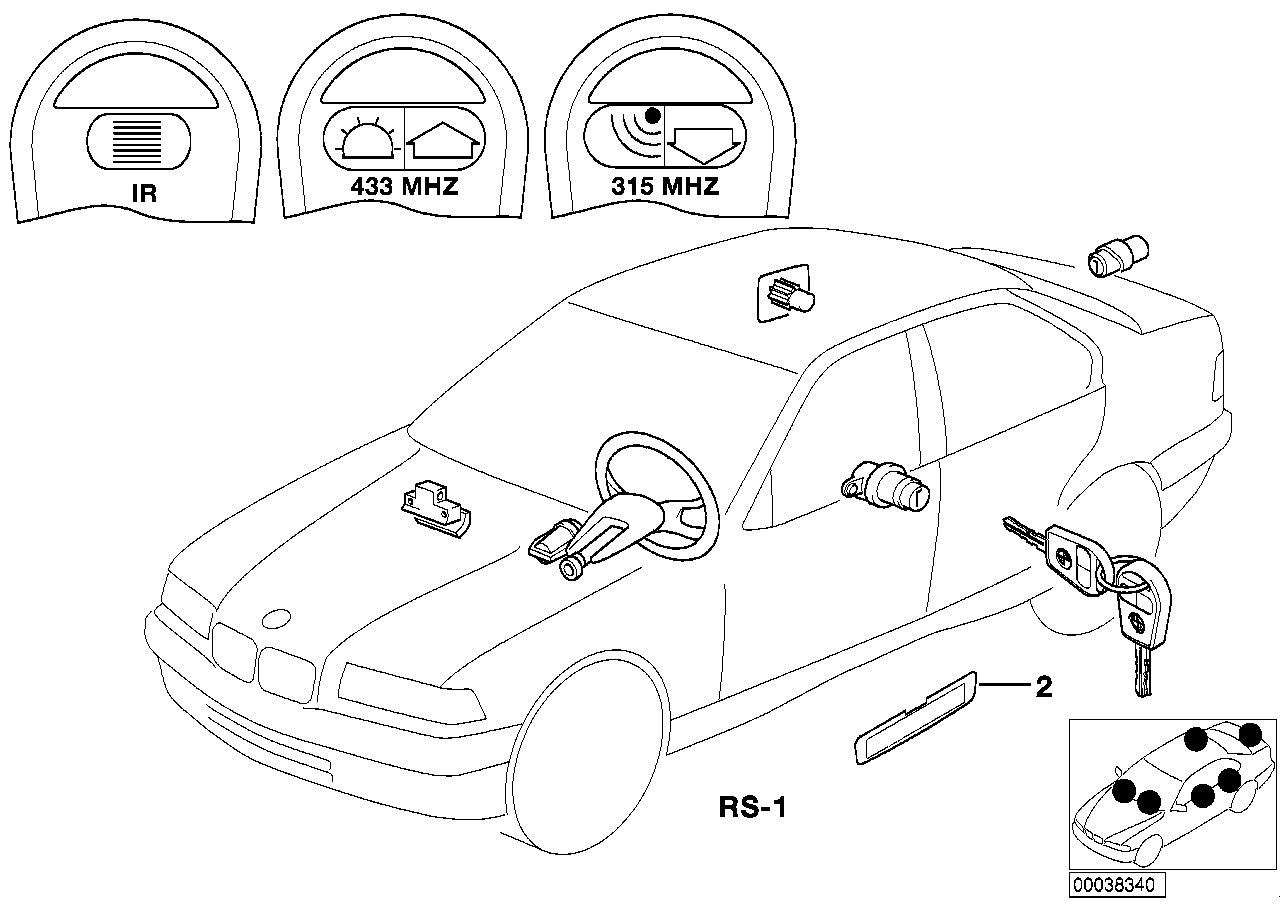 Genuine BMW 51218194531 E36 Repair Kit One-Key Locking System (Inc. 325is, 316i 1.6 & 316i) | ML Performance EU EU Car Parts