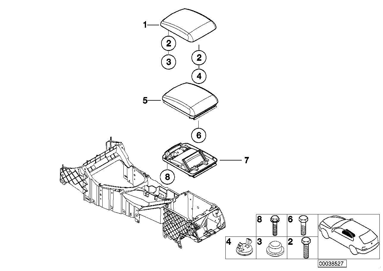 Genuine BMW 51168263733 E53 Instrument Panel, Armrest (Inc. X5) | ML Performance EU EU Car Parts