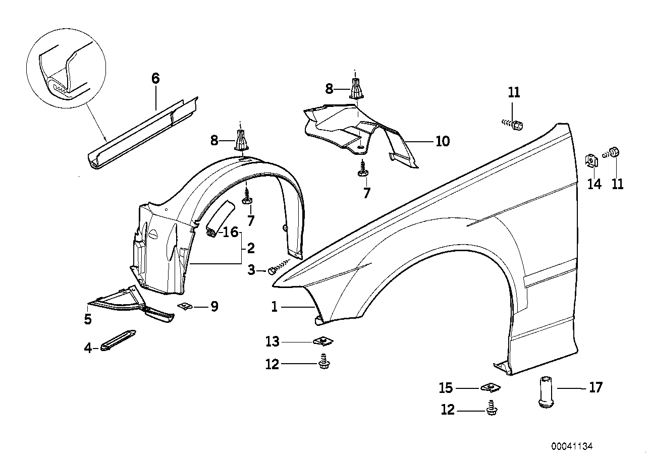 Genuine BMW 41358215289 E36 Side Panel, Front Left (Inc. 318i, 318is & 325i) | ML Performance EU EU Car Parts