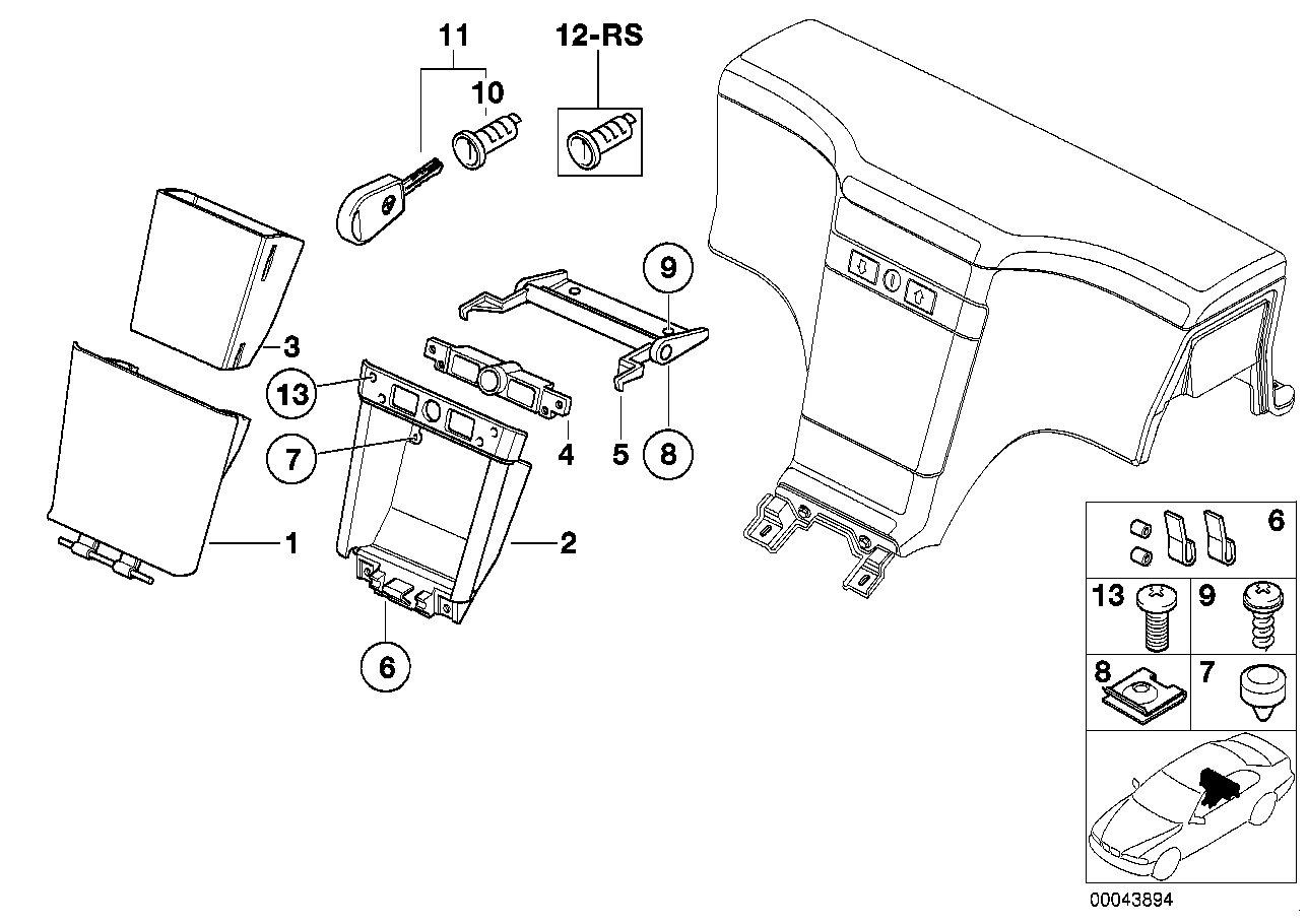 Genuine BMW 51168407137 E36 Hinged Compartment SCHWARZ (Inc. Z3 2.5i, Z3 3.0i & Z3 2.2i) | ML Performance EU EU Car Parts