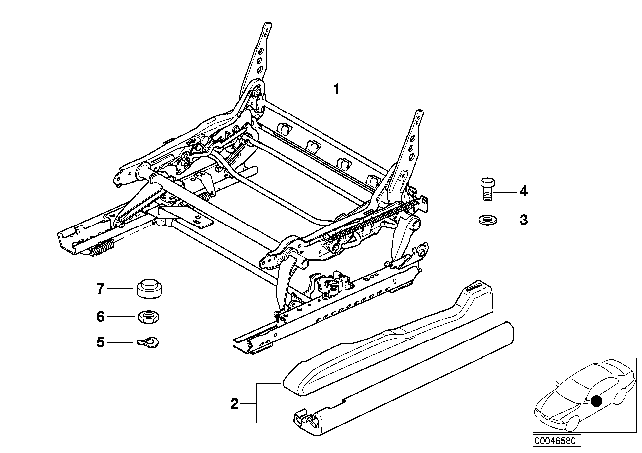 Genuine BMW 52108099434 E53 Covering Seat Rail Right GRAU (Inc. X5) | ML Performance EU EU Car Parts