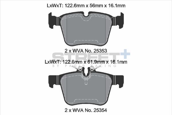 PAGID Racing T8118SP2001 STREET+ Brake Pads