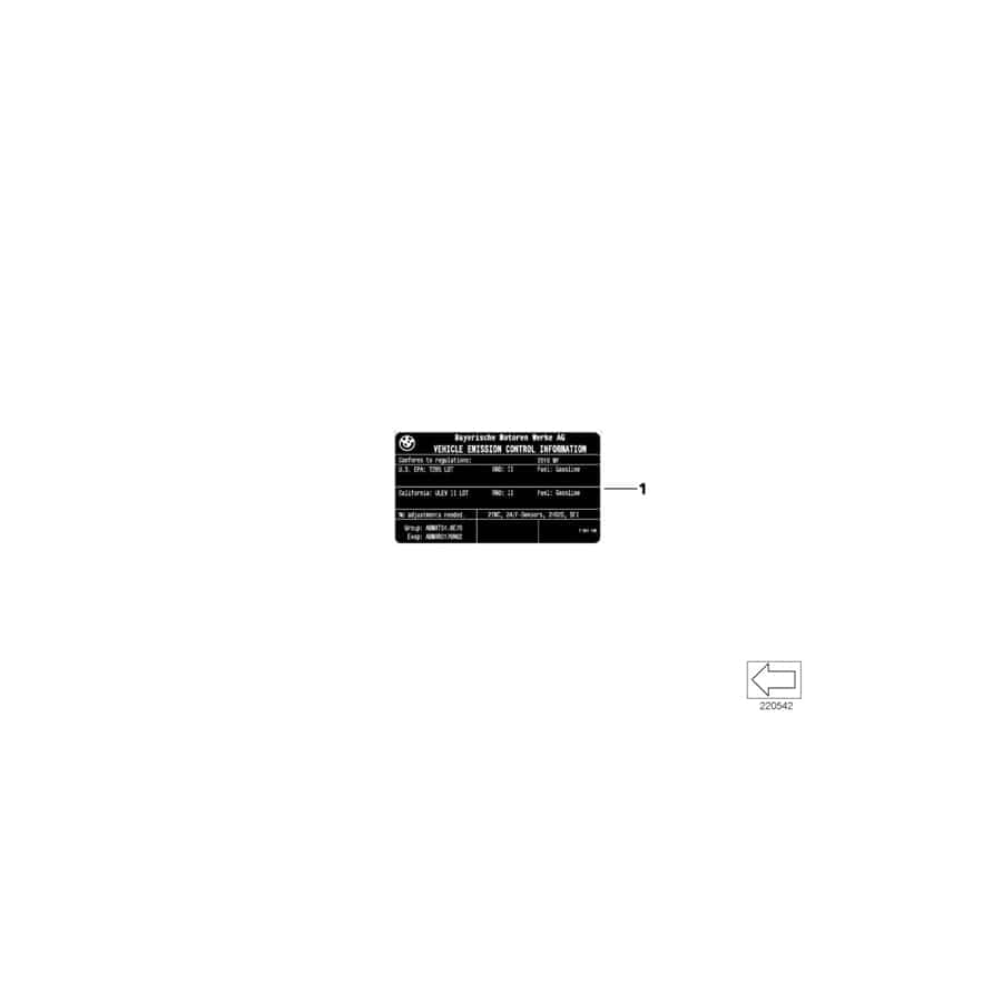 Genuine BMW 71227612774 E70 E71 Label "Exhaust Emission" MY11 (Inc. X5 M & X6 M) | ML Performance EU Car Parts
