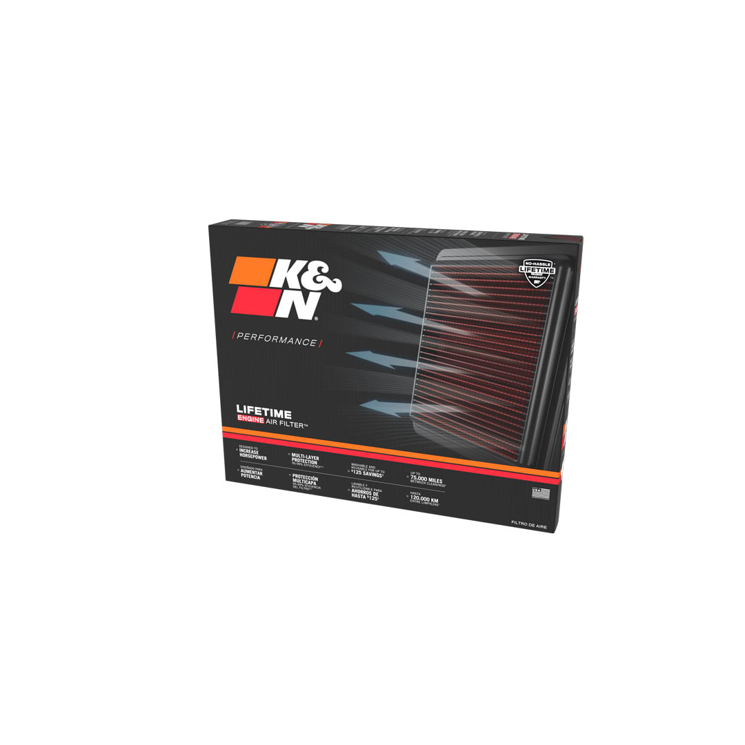 K&N 33-5128 High-Flow Original Lifetime Engine Air Filter - CADILLAC CT5 V8-6.2L F/I