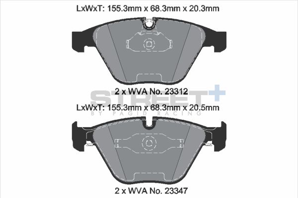 PAGID Racing T8023SP2001 STREET+ Brake Pads