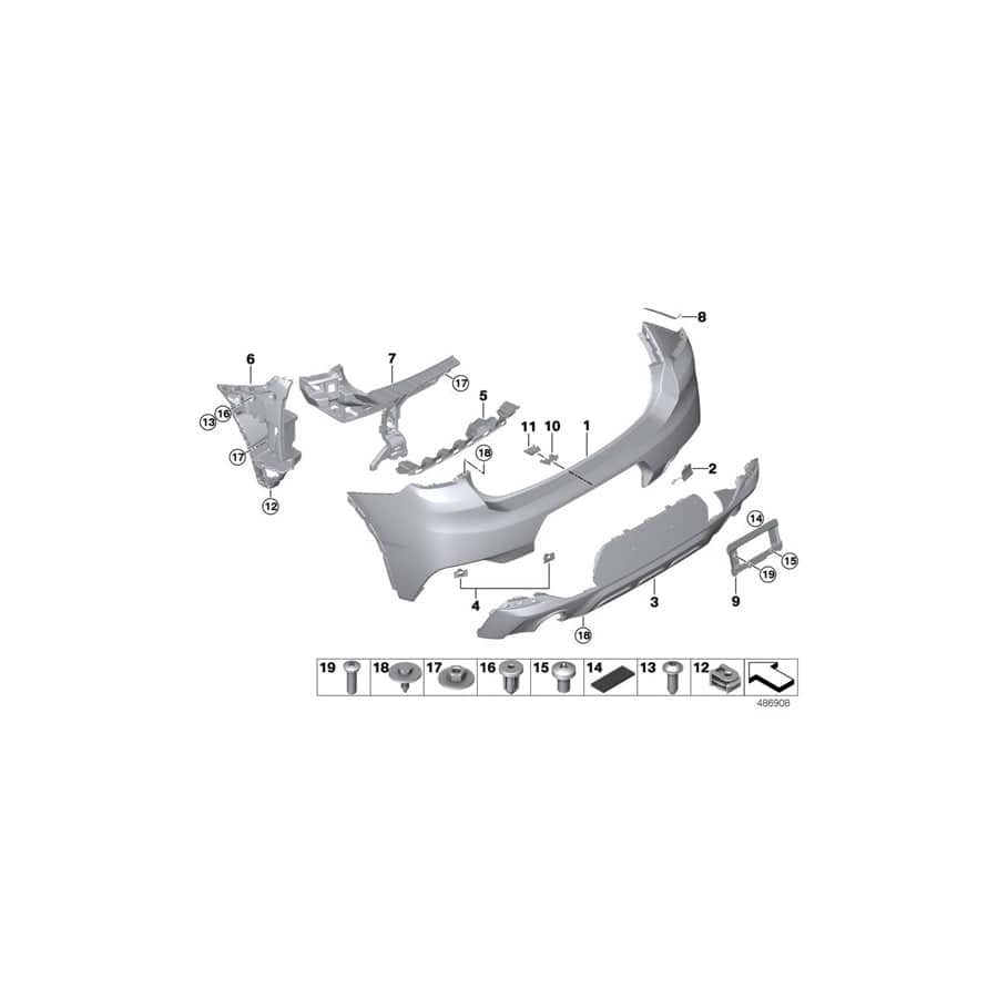 Genuine BMW 51128090077 F39 Bumper Trim Panel, Rear Bottom Painted MSX 2BORDIG PDC (Inc. X2 20dX, X2 20iX & X2 25dX) | ML Performance EU Car Parts