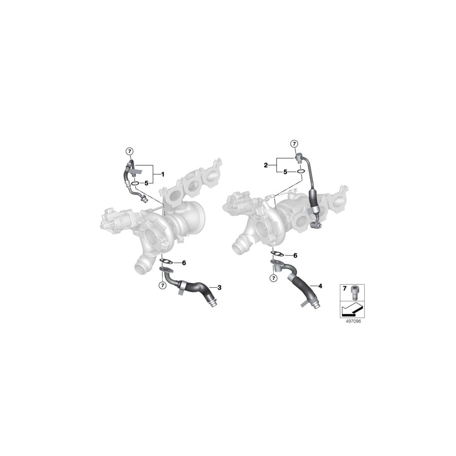 Genuine BMW 11428054871 Exhaust Turbocharger Oil Return Line ZYL. 1-3 (Inc. X3 M & X4 M) | ML Performance EU Car Parts