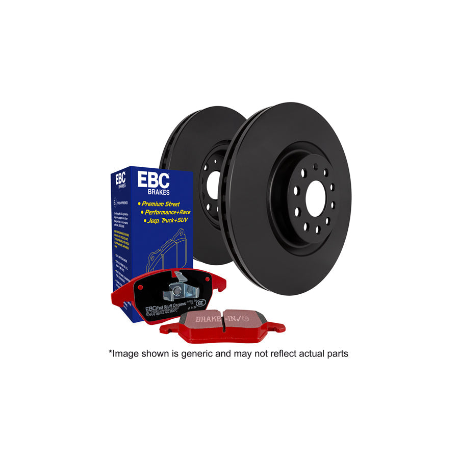EBC PD02KF333 Mercedes-Benz W/T211 R230 Redstuff Front Brake Pad & Plain Disc Kit - ATE Caliper 1 | ML Performance EU Car Parts