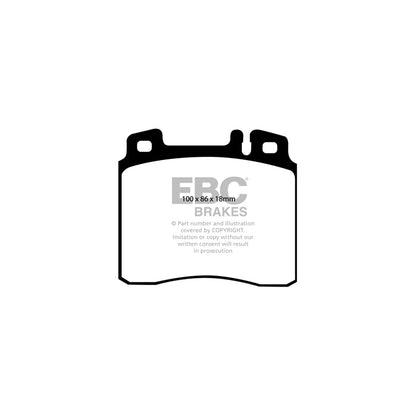 EBC PD02KF346 Mercedes-Benz W140 Redstuff Front Brake Pad & Plain Disc Kit - ATE Caliper 2 | ML Performance EU Car Parts