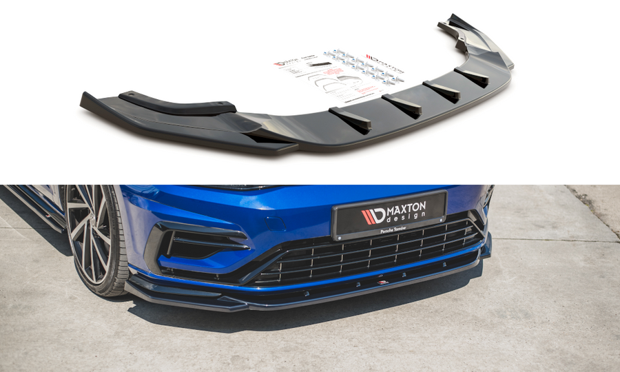 Maxton Design VW-GO-7F-R-FD9T Front Splitter V.9 Volkswagen Golf R / R-Line MK7.5 | ML Performance EU Car Parts