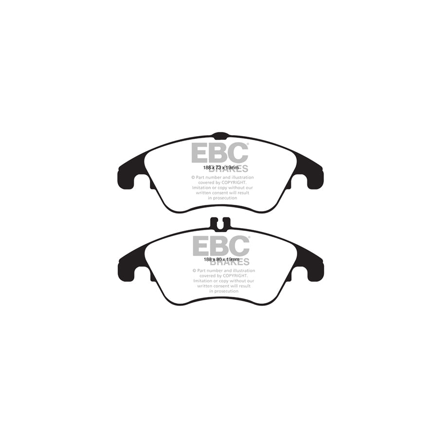 EBC PD02KF365 Mercedes-Benz R173 R172 Redstuff Front Brake Pad & Plain Disc Kit 2 | ML Performance EU Car Parts