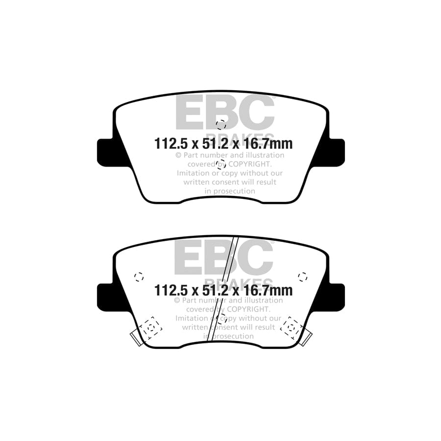 EBC PD03KR1001 Hyundai i-30 N Yellowstuff Rear Brake Pad & Plain Disc Kit 2 | ML Performance EU Car Parts