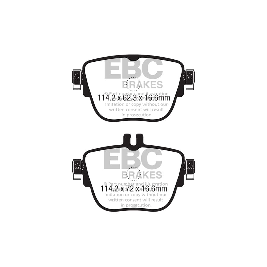 EBC PD03KR1000 Mercedes-Benz C257 W/S213 A/C238 Yellowstuff Rear Brake Pad & Plain Disc Kit 2 | ML Performance EU Car Parts
