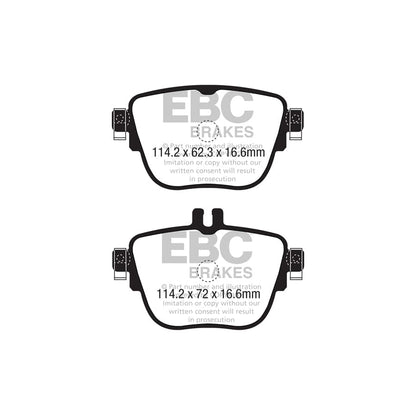 EBC PD03KR1000 Mercedes-Benz C257 W/S213 A/C238 Yellowstuff Rear Brake Pad & Plain Disc Kit 2 | ML Performance EU Car Parts