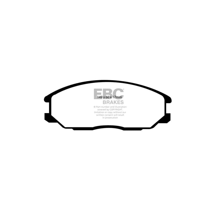 EBC PD03KF1296 Hyundai Santa Fe Yellowstuff Front Brake Pad & Plain Disc Kit - Akebono Caliper 2 | ML Performance EU Car Parts